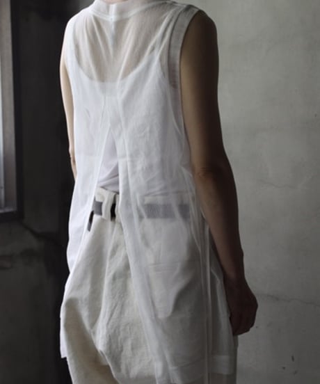 NATIVE VILLAGE ネイティブヴィレッジ / No.7/ Where the fog clears バックオープンノースリーブ（foggy white）/ na-25012
