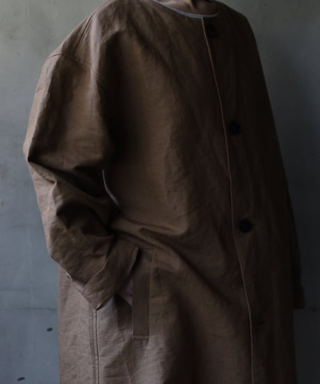 cavane キャヴァネ / Round-Coat Linen/Washi100コート / ca-25034