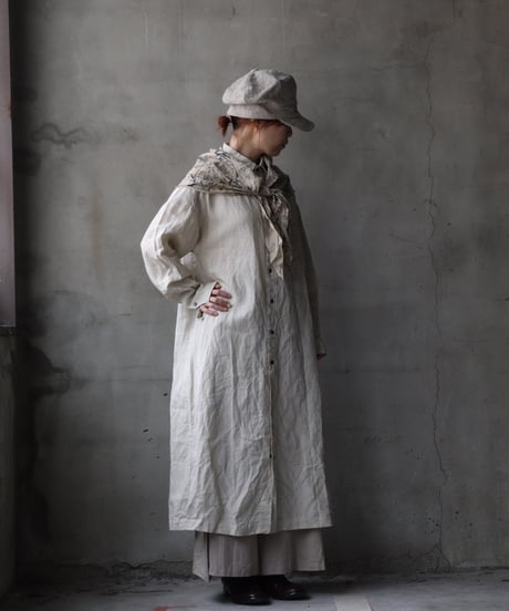 cavane キャヴァネ / Shirt-Dress Linen100硫化染めワンピース / ca-26020