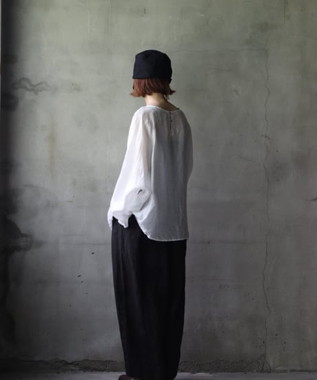 cavane キャヴァネ / Tunic long-sleeve Linen100シャツ / ca-25122