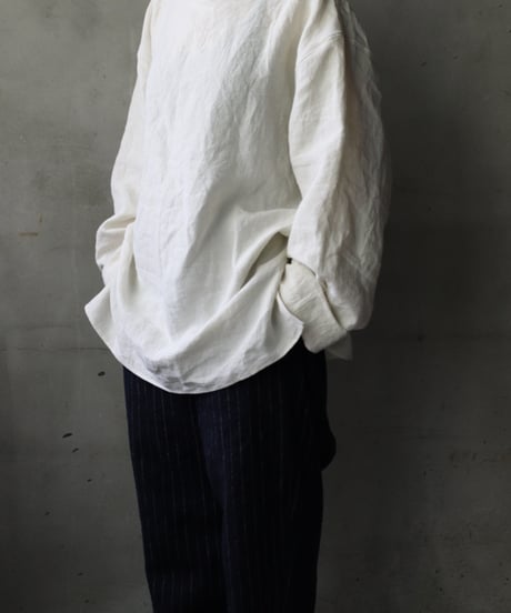 klauseクロイゼ / Sun-dried Linen C.S Shirt Middle Lengthシャツ/ kla-25011