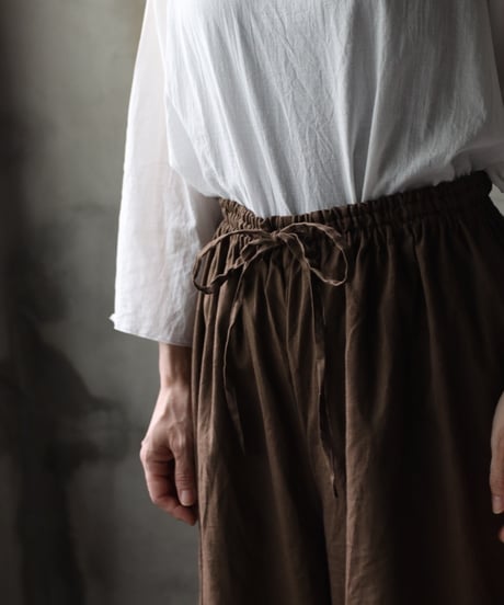 cavane キャヴァネ / Wide Petti Pants Linen/Cottonパンツ/ca-25094