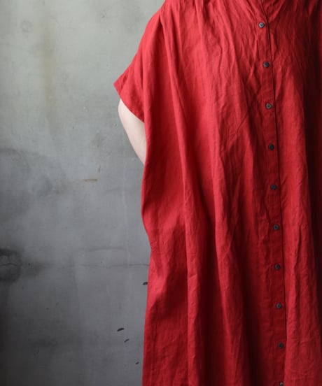 cavane キャヴァネ / Balloon no-sleeve dress Linen100ワンピース / ca-25129