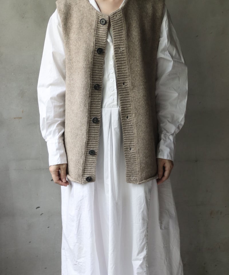 Bergfabel バーグファベル / Handmade vest cardiganヤク/ B...