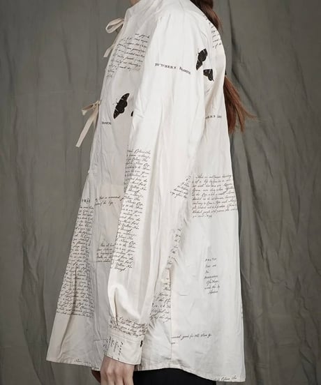 ALEKSANDR MANAMISアレクサンダーマナミ/ HERBARIUM NOTES WORKERS BOW SHIRT - HERBARIUM NOTESプルオーバーシャツ/ am-25023