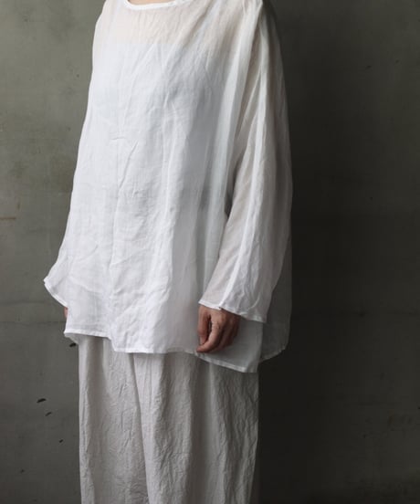 cavane キャヴァネ / Tunic long-sleeve Linen100シャツ / ca-26087