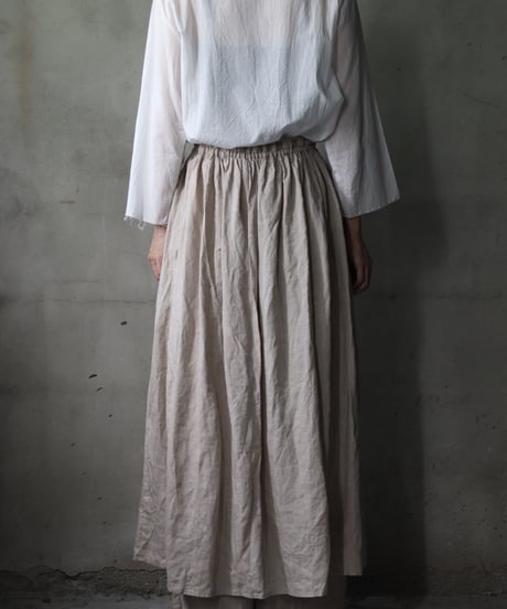cavane キャヴァネ / Gatehered Petti Skirt Linen100スカート/ca-25142