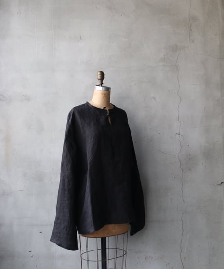 klauseクロイゼ / 天日干しTwill Linen C.S.Slit Neck Shirt / kla-26011