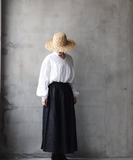 cavane キャヴァネ / Gatehered Petti Skirt linen100スカート/ ca-26051