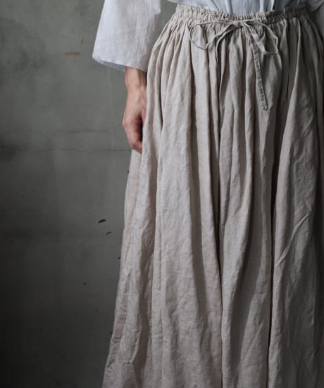 cavane キャヴァネ / Gatehered Petti Skirt Linen100スカート/ca-25142