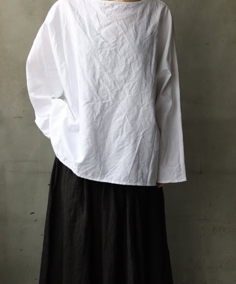 cavane キャヴァネ / Tunic long-sleeve Cotton100Jacquardシャツ / ca-26024