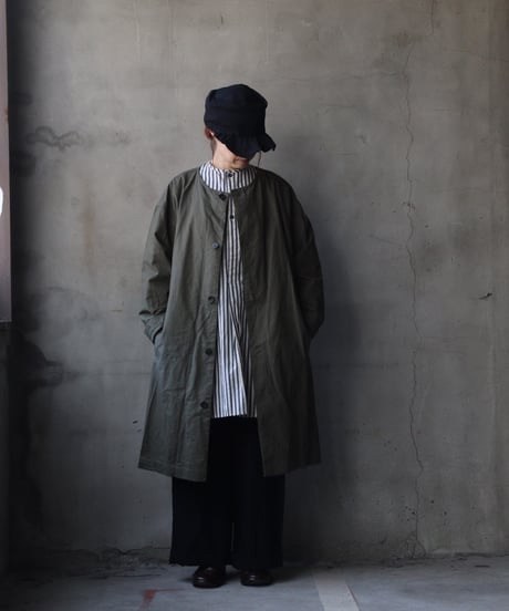 cavane キャヴァネ / Round-Coat Linen/Cotton100硫化染めコート / ca-26018