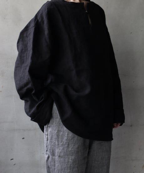 klauseクロイゼ / Sun-dried Linen C.S Slit Neck Shirtシャツ/ kla-25014