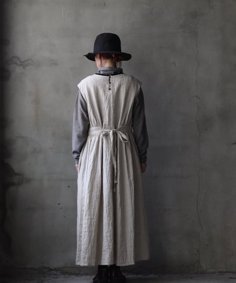 cavane キャヴァネ / Gathered dressⅡ wool & linen ワンピース / ca-25179