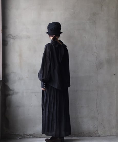 cavane キャヴァネ / Pull-over blouse with tie Silk & Cotton100ブラウス / ca-26034