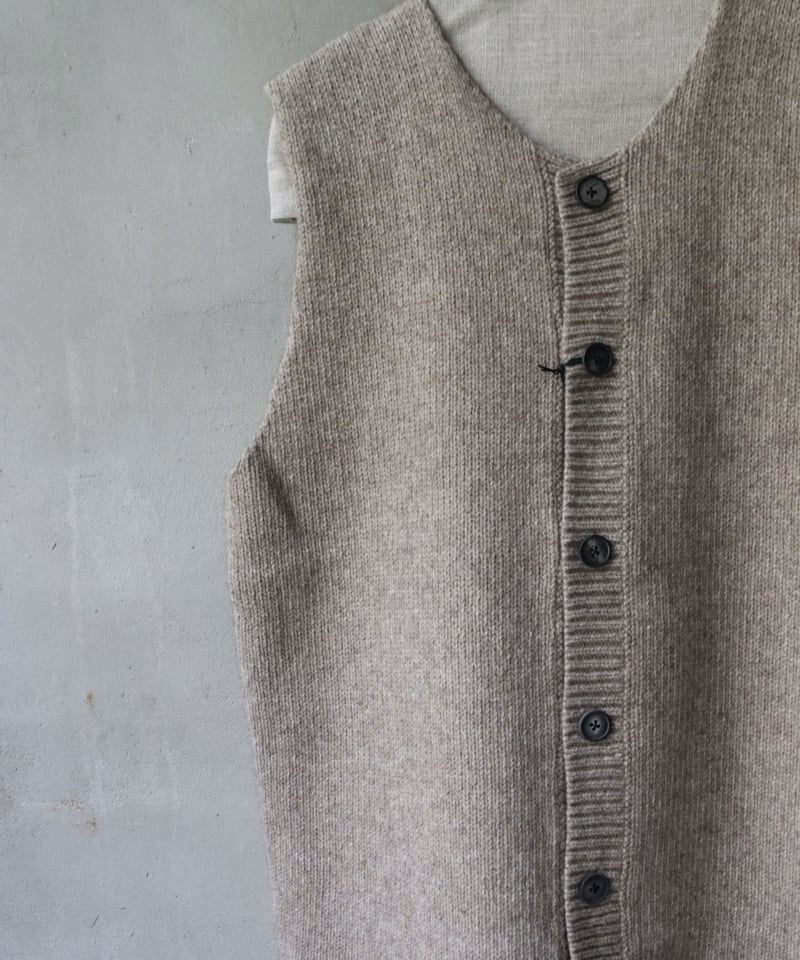 Bergfabel バーグファベル / Handmade vest cardiganヤク/ B...