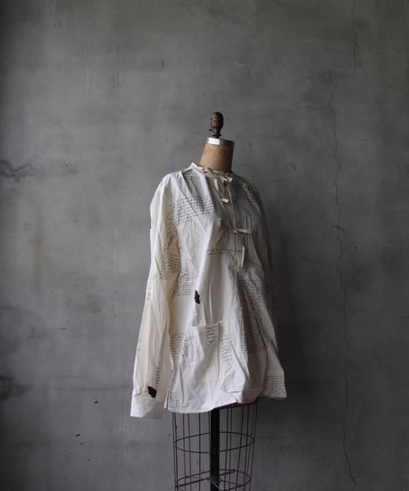 ALEKSANDR MANAMISアレクサンダーマナミ/ HERBARIUM NOTES WORKERS BOW SHIRT - HERBARIUM NOTESプルオーバーシャツ/ am-25023