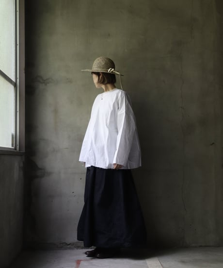 SCHA シャー/ Round Neck Open Front Volume Top" OE "-PAPER COTTON HEAVY- / Sc-23008 ( Art#1724)