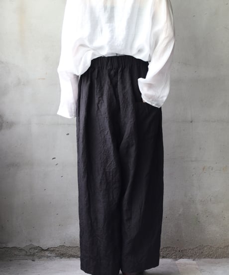 cavane キャヴァネ / Wide Linen100 TrousersⅡ パンツ/ ca-25123