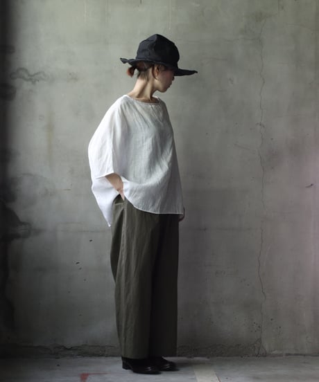 cavane キャヴァネ / Tunic half-sleeve Linen100シャツ / ca-25112