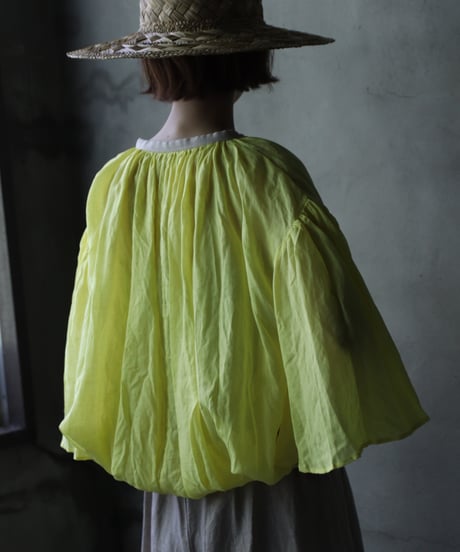 cavane キャヴァネ / Wide-sleeves with waist drawstring linen100 blouseブラウス / ca-25106