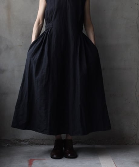 cavane キャヴァネ / Gathered Waist Sleeveless Dress Linen&Cotton100ワンピース / ca-26033