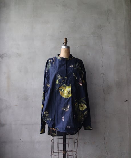 ALEKSANDR MANAMISアレクサンダーマナミ/ NATURA BLEU WIDE PLACKET SHIRTプルオーバーシャツ/ am-25014