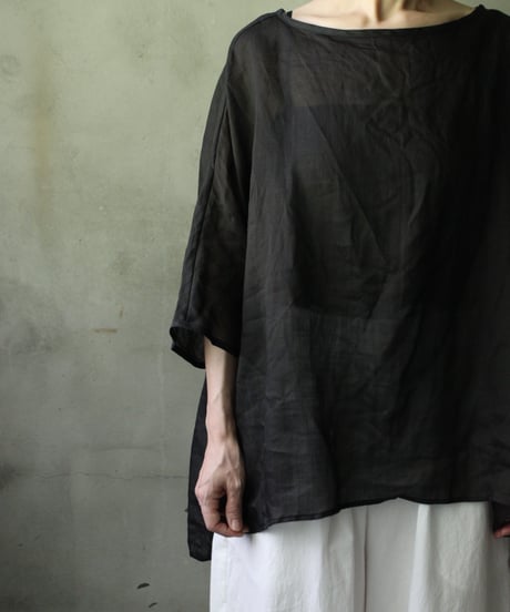 cavane キャヴァネ / Tunic half-sleeve Linen100シャツ / ca-25111