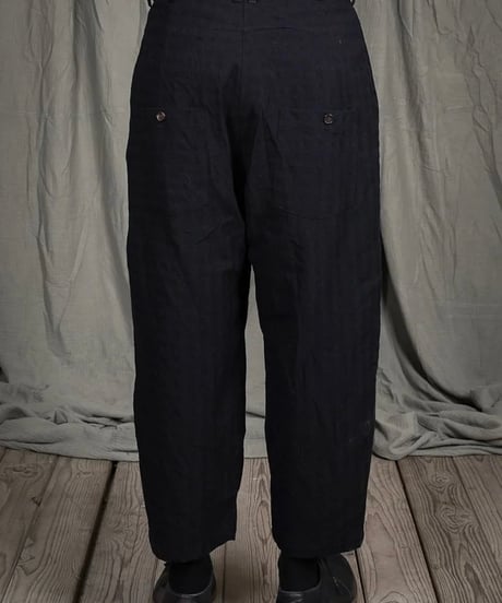 ALEKSANDR MANAMISアレクサンダーマナミ/ BLACK CHECK LOOSE PANT - CHECKED BLACKトラウザーズ / am-25022