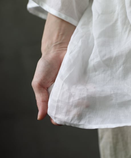 cavane キャヴァネ / Tunic half-sleeve Linen100シャツ / ca-25078