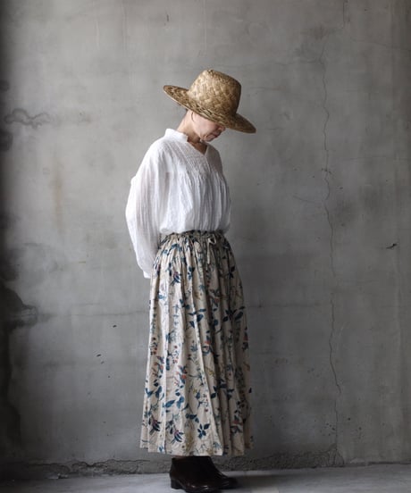cavane キャヴァネ / Gatehered Petti Skirt linen&Cottonスカート/ ca-26049