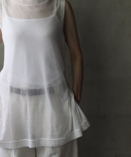 NATIVE VILLAGE ネイティブヴィレッジ / No.7/ Where the fog clears バックオープンノースリーブ（foggy white）/ na-25012