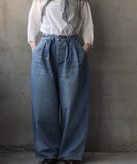 Dulcamaraドゥルカマラ / デニムシンプル2タックサイドPT UNISEX / dl-26008(D126-P553)