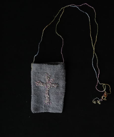 Antonia Rossi (Antomoon)/ Embroidered little pouch omamori vintage Necklaceネックレス / An-25014