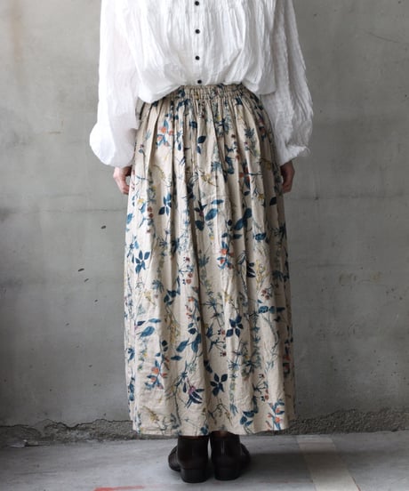 cavane キャヴァネ / Gatehered Petti Skirt linen&Cottonスカート/ ca-26049