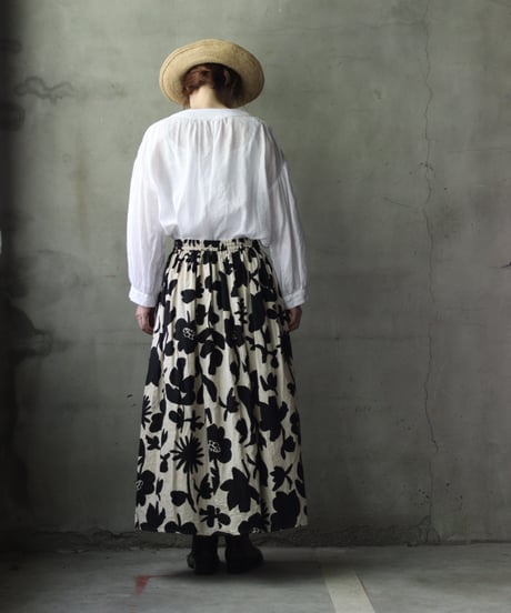 cavane キャヴァネ / Gatehered Petti Skirt Cotton&linenスカート/ ca-26071