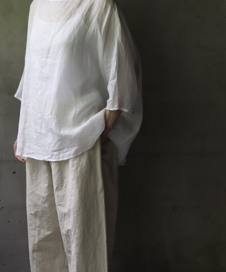 cavane キャヴァネ / Tunic half-sleeve Linen100シャツ / ca-25078