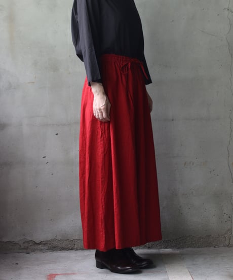 cavane キャヴァネ / Wide Petti Pants Linen/Cottonパンツ/ca-25093