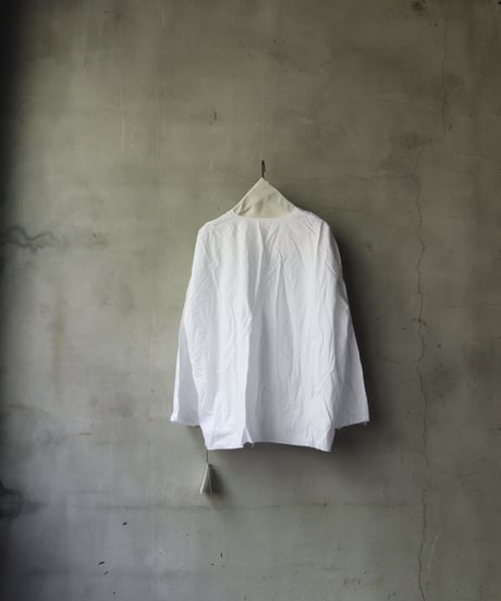 SCHA シャー/ Round Neck Open Front Volume Top" OE "-PAPER COTTON HEAVY- / Sc-23008 ( Art#1724)
