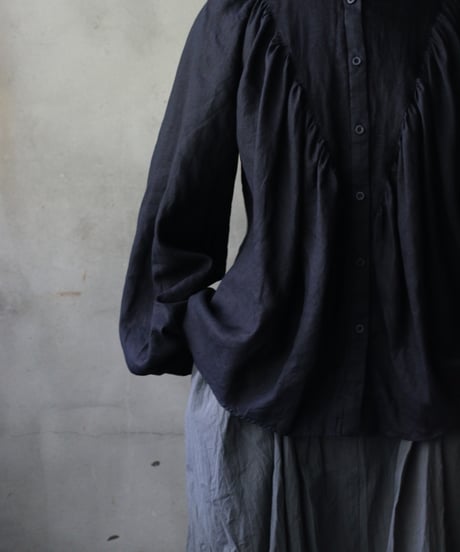 cavane キャヴァネ / Collarless raglan linen100 blouseブラウス / ca-25132