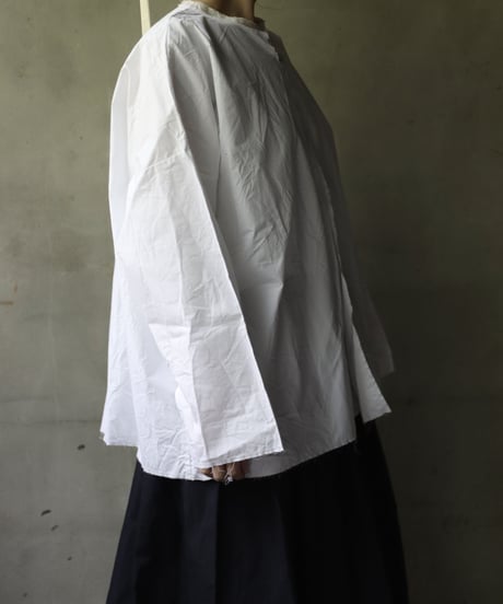 SCHA シャー/ Round Neck Open Front Volume Top" OE "-PAPER COTTON HEAVY- / Sc-23008 ( Art#1724)