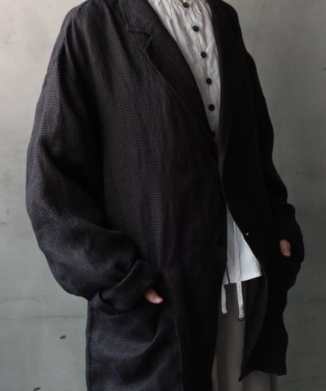 klauseクロイゼ / French Linen Glen Check Tailored Jacketジャケット/ kla-26033