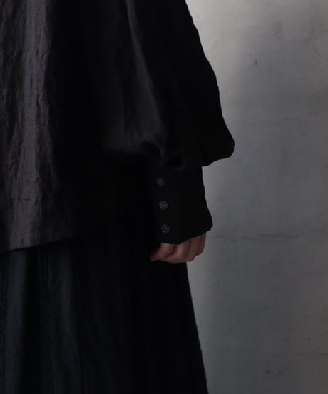 cavane キャヴァネ / Pull-over blouse with tie Linen100ブラウス / ca-26030