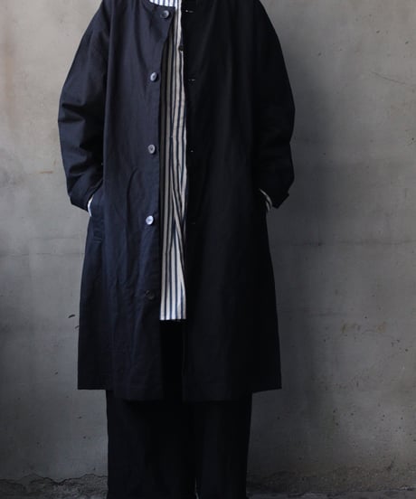 cavane キャヴァネ / Round-Coat Linen/Cotton100硫化染めコート / ca-26017