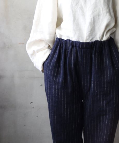klauseクロイゼ / C/L Stripe Loose Fitting Tapered Trousers (平織/中厚手) / kla-25010