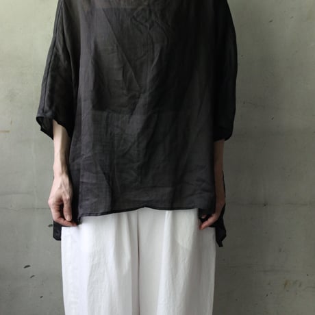 cheer リネンチュニック パープルグレー 楽天市場】着痩せ チュニック ワイド 6分袖 肘が隠れる