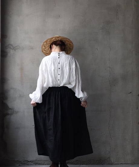 cavane キャヴァネ / Gatehered Petti Skirt linen100スカート/ ca-26051