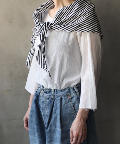 cavane キャヴァネ / Limited Scarf with tassel linen&cotton100スカーフ / ca-26042