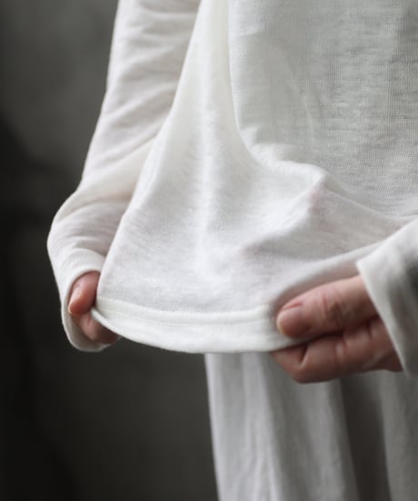 cavane キャヴァネ / Linen Crew-Neck long sleeveT  / ca-24112B