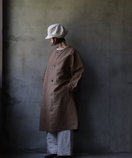 cavane キャヴァネ / Round-Coat Linen/Washi100コート / ca-25034
